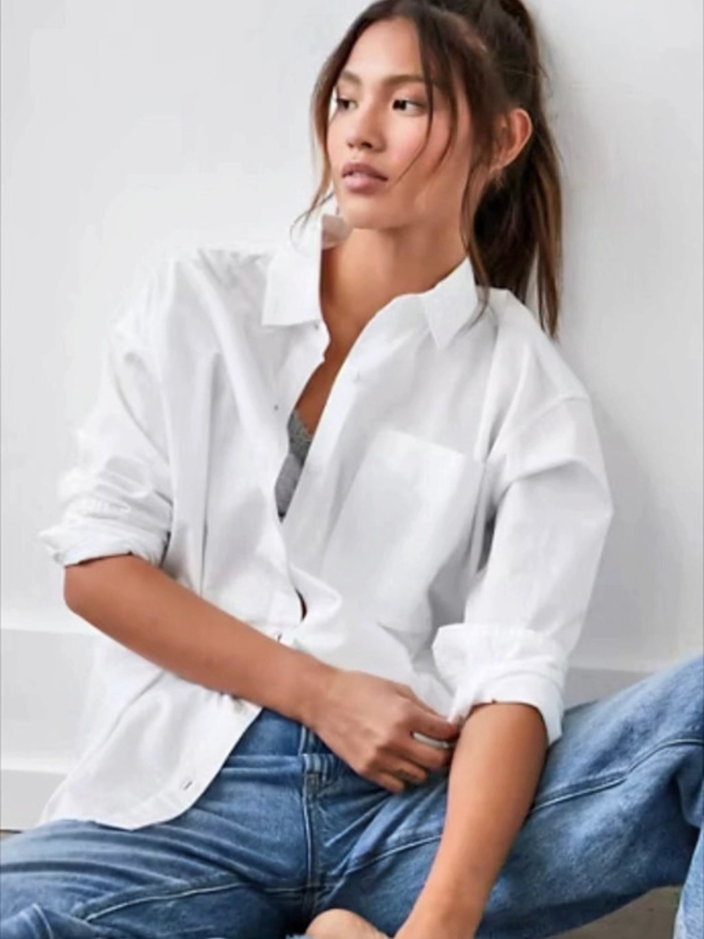 American Eagle White Button Down Shirt Size XXL NWT